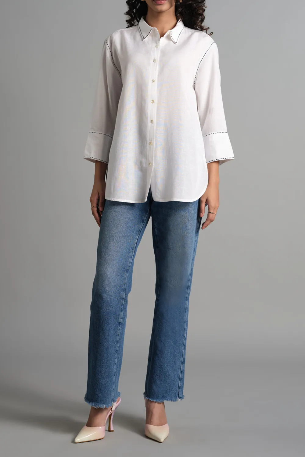 Regular Length Casual Style Plain Shirt