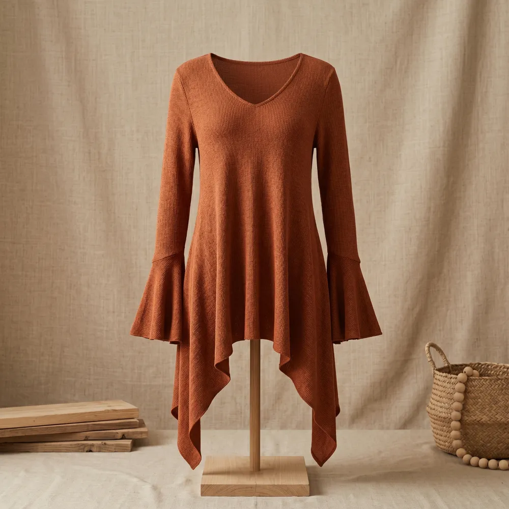 Handkerchief Hem Knit Tunic
