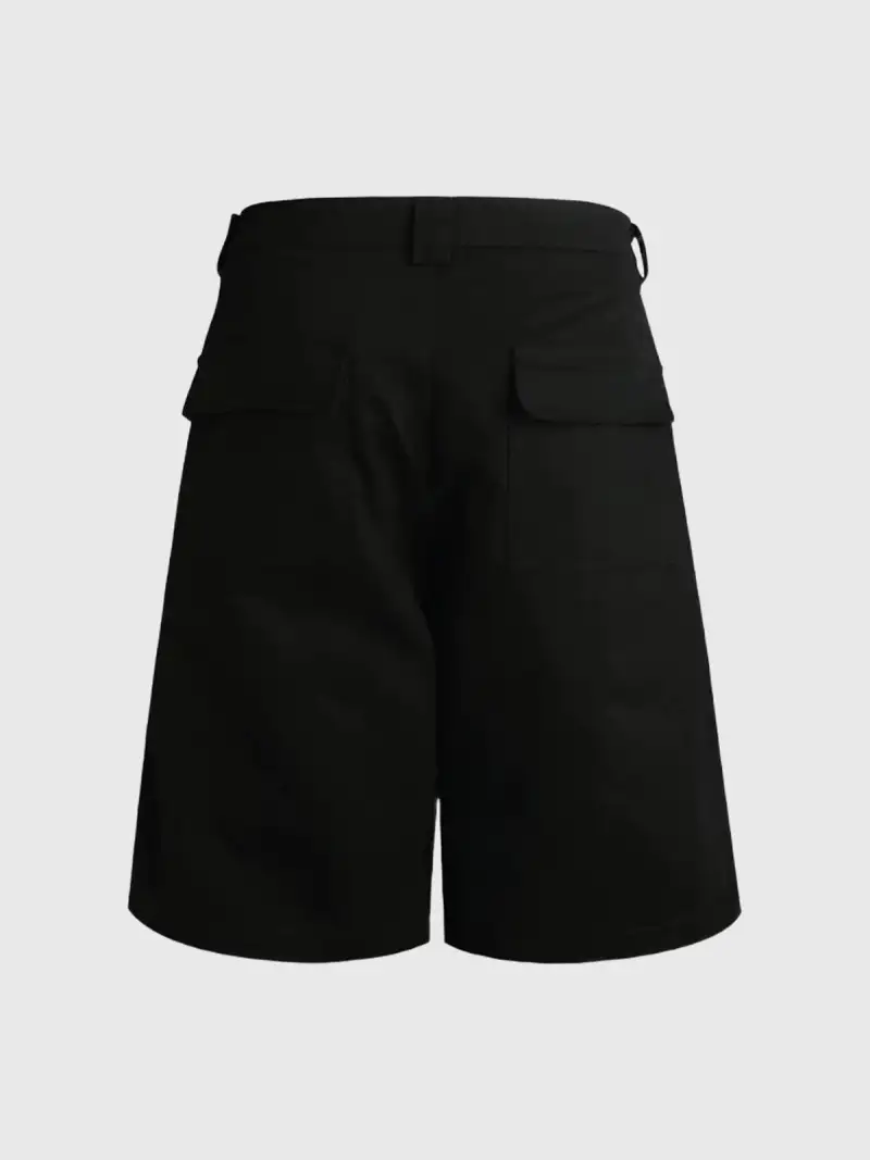 Wide-Leg Zipper-Detail Shorts