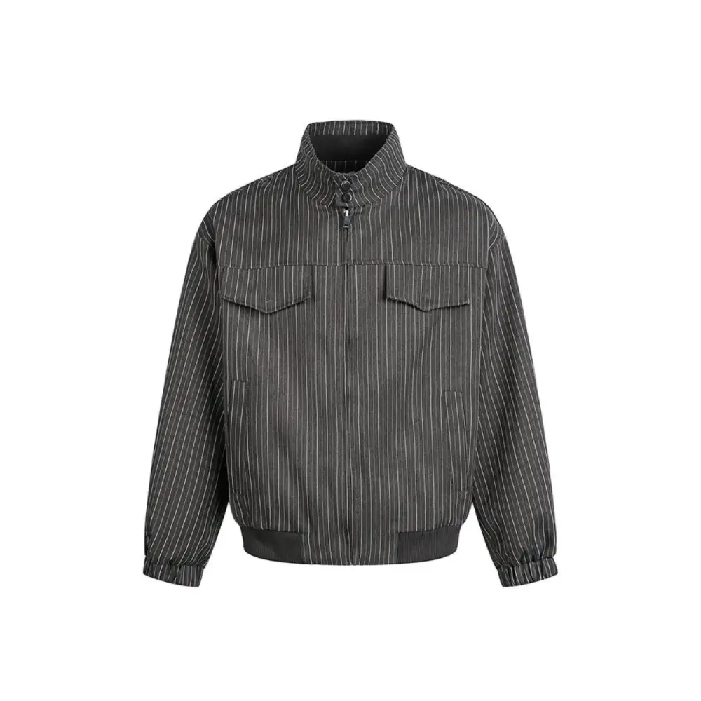 Pinstripe Utility Zip Jacket
