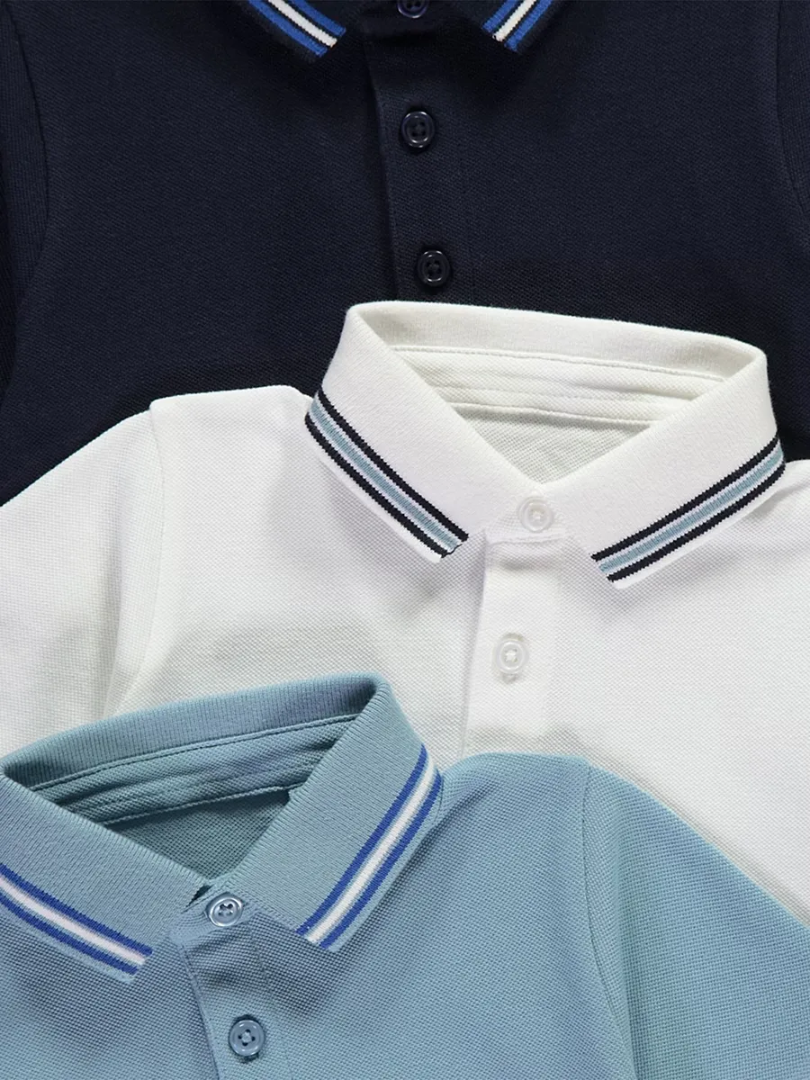 Blue Short Sleeve Polo Shirt 3 Pack