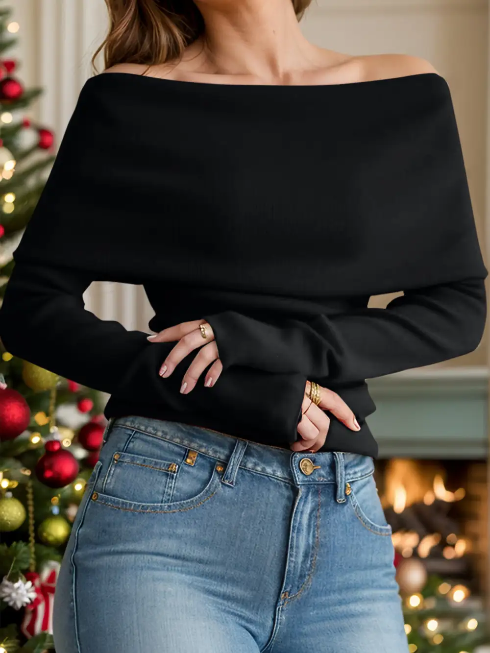 Off Shoulder Everyday Sweater