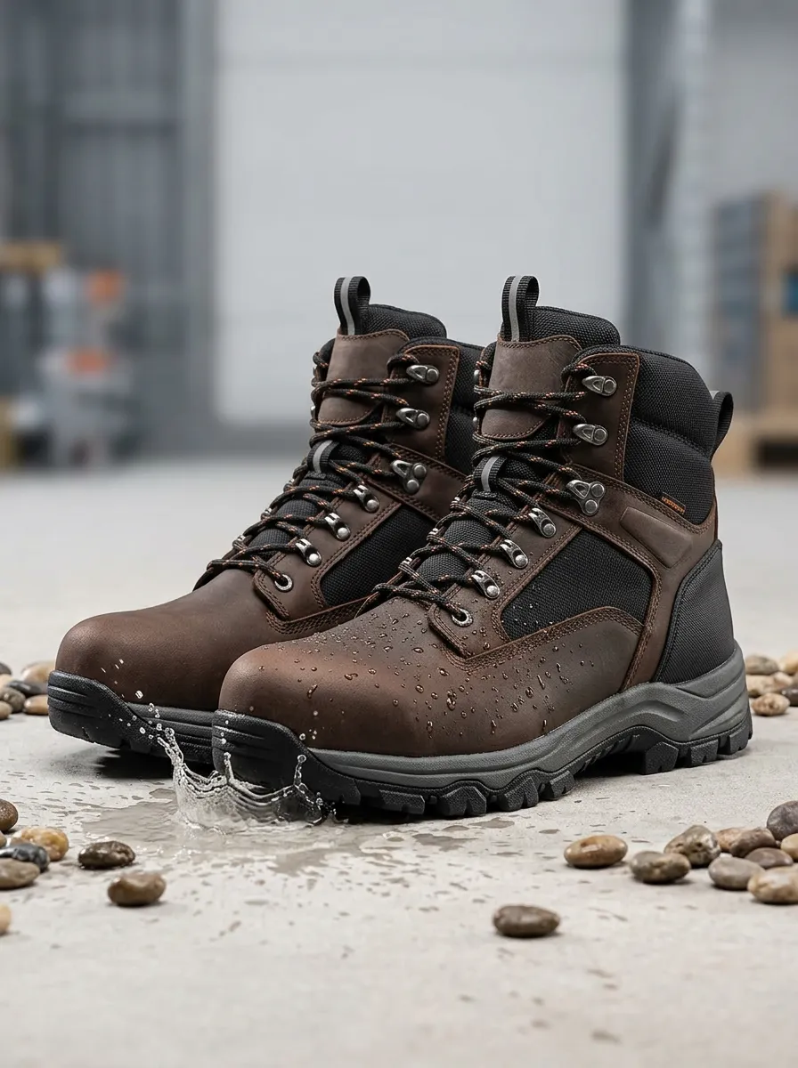 Jobsite Outdoor Leather-Look Men's Waterproof Work Boots