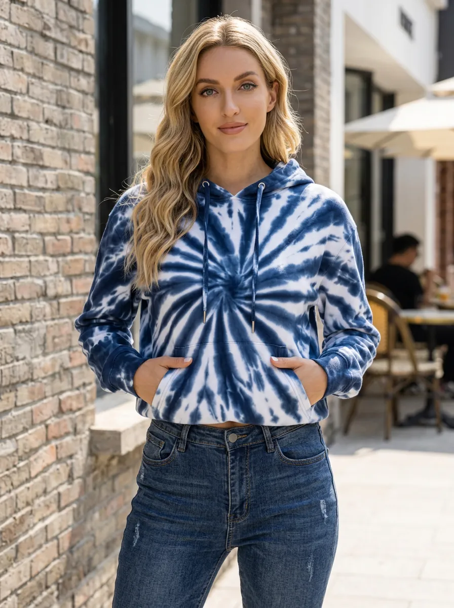 Women's Pullover Spiral Tie-Dye Sweatshirt