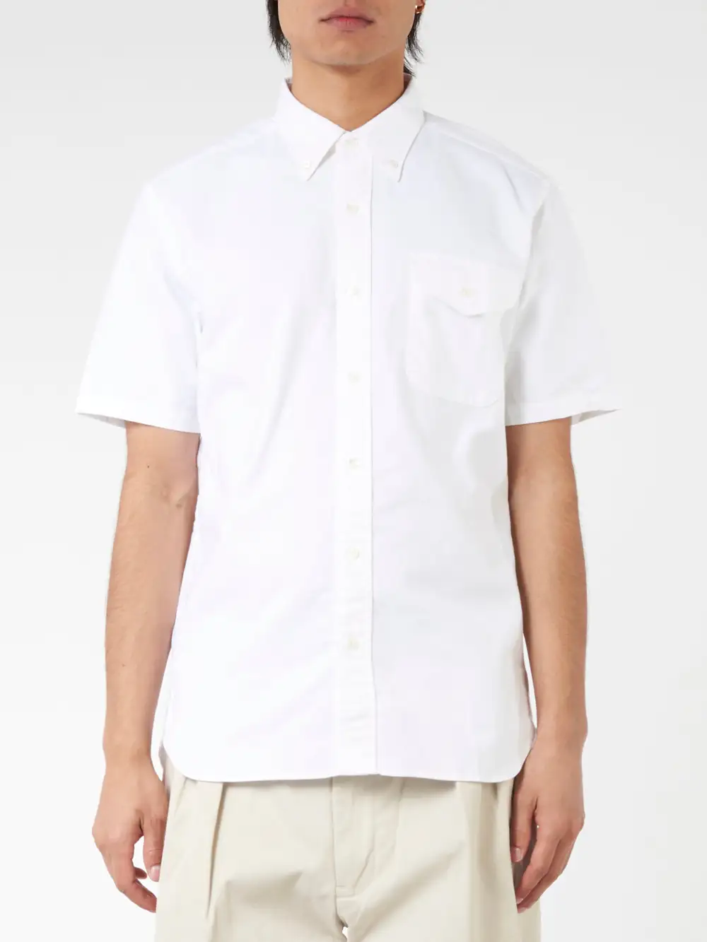 Men's Cotton Button Down Collar Short Sleeve Shirt