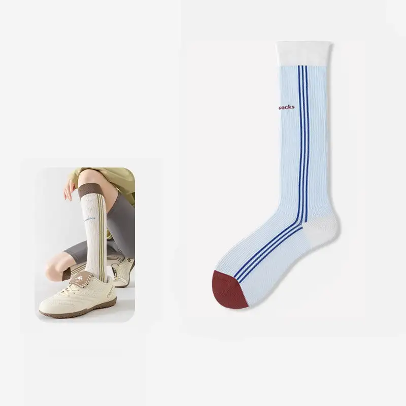 Retro Striped Athletic Knee Socks