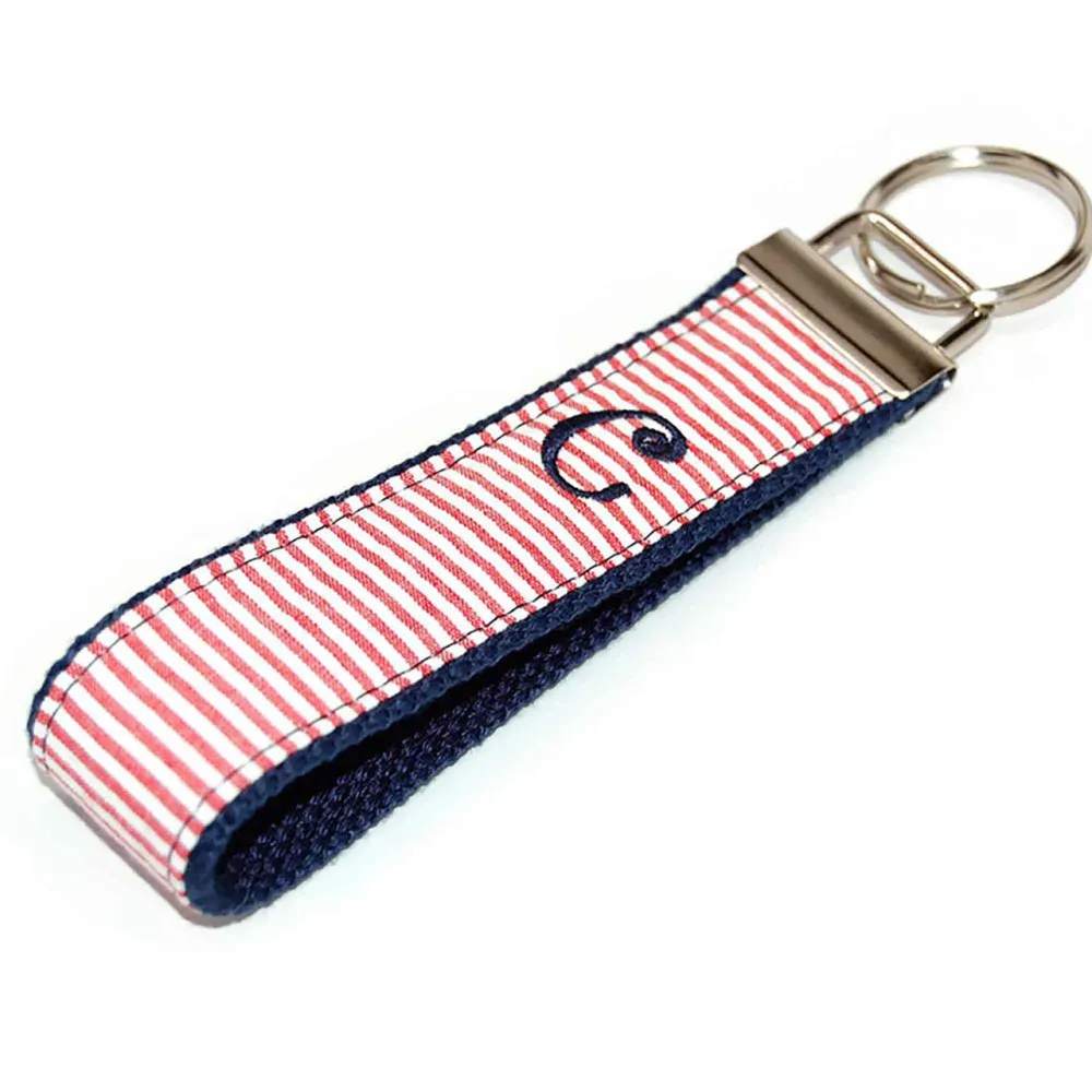 Light Seersucker Craft Inspired Keychain