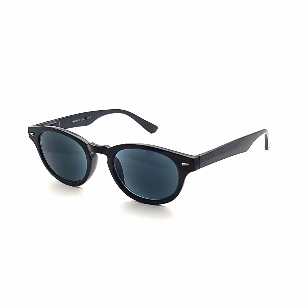 Classic Round Full-Lens Smoke-Lens Reading Sunglasses