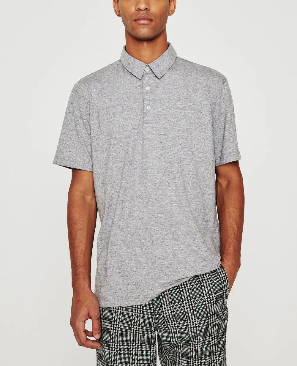 Men's Short Sleeve Self Collar Polo Shirt