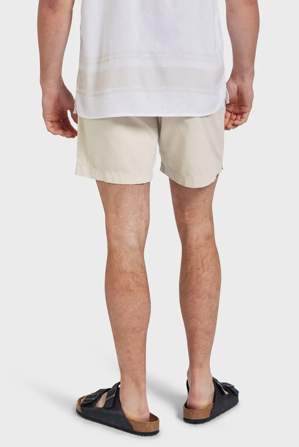 Off White Linen Drawstring Short