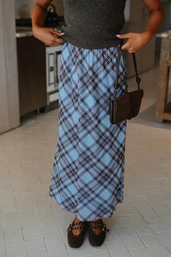 Plaid Midi Skirt