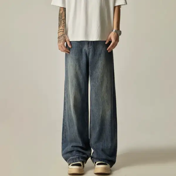 Ultra-Wide Faded Jeans