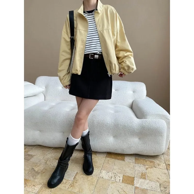 Tailored Stand-Collar Casual Outerwear Jacket