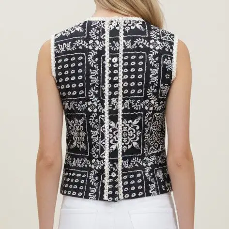 Patchwork Bandana Print Sleeveless Top