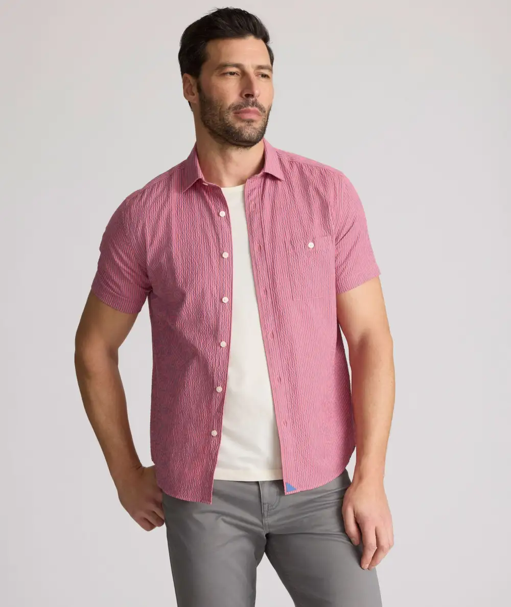 Performance Short-Sleeve Seersucker Shirt