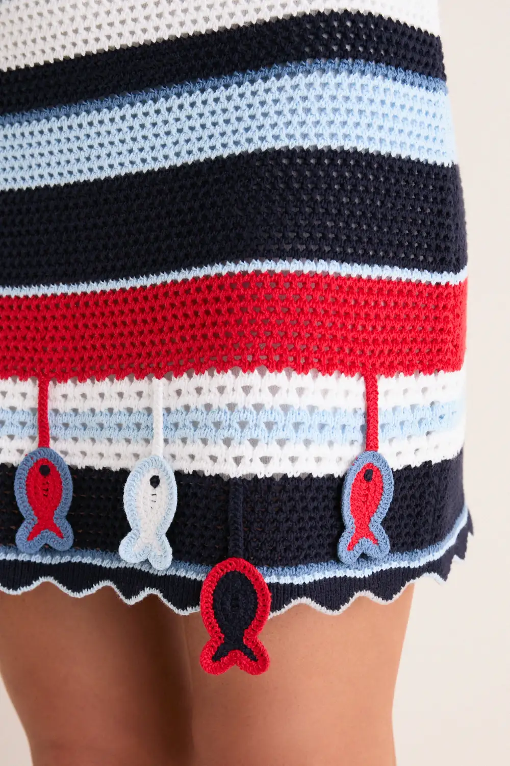 Weekend Crochet Striped Mini Skirt
