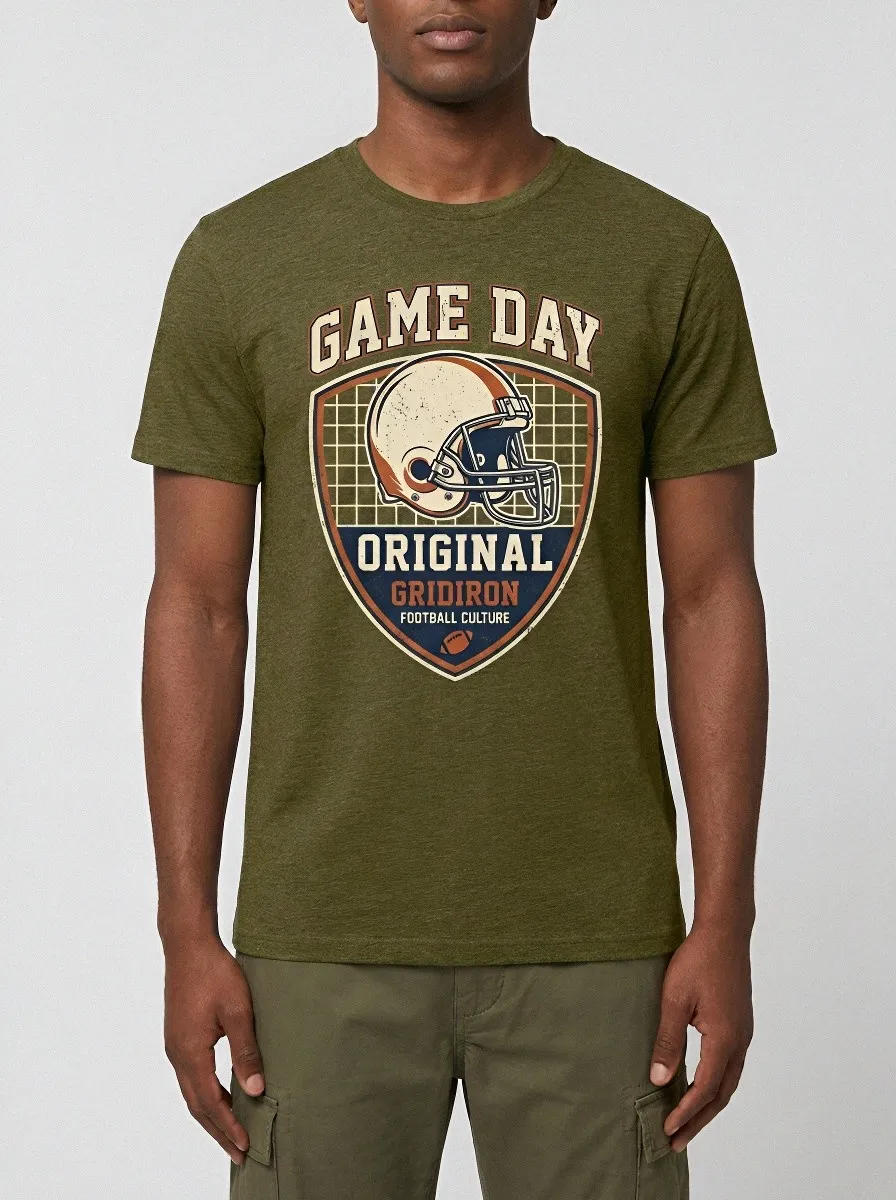 Men's American Football Lover Game Day Gridiron Graphic T-shirt