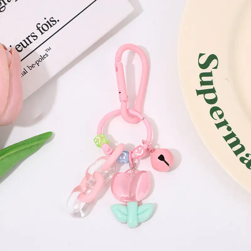 Resin Tulip Keychain Ins Style Bag Charm