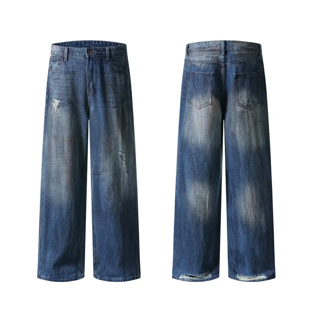 Baggy Distressed Denim Jeans