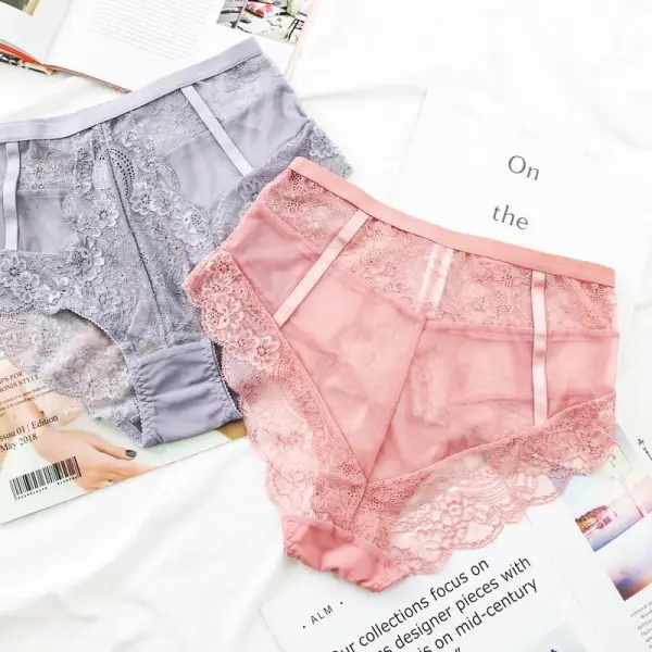 High-Waist Openwork Lace Lingerie Set