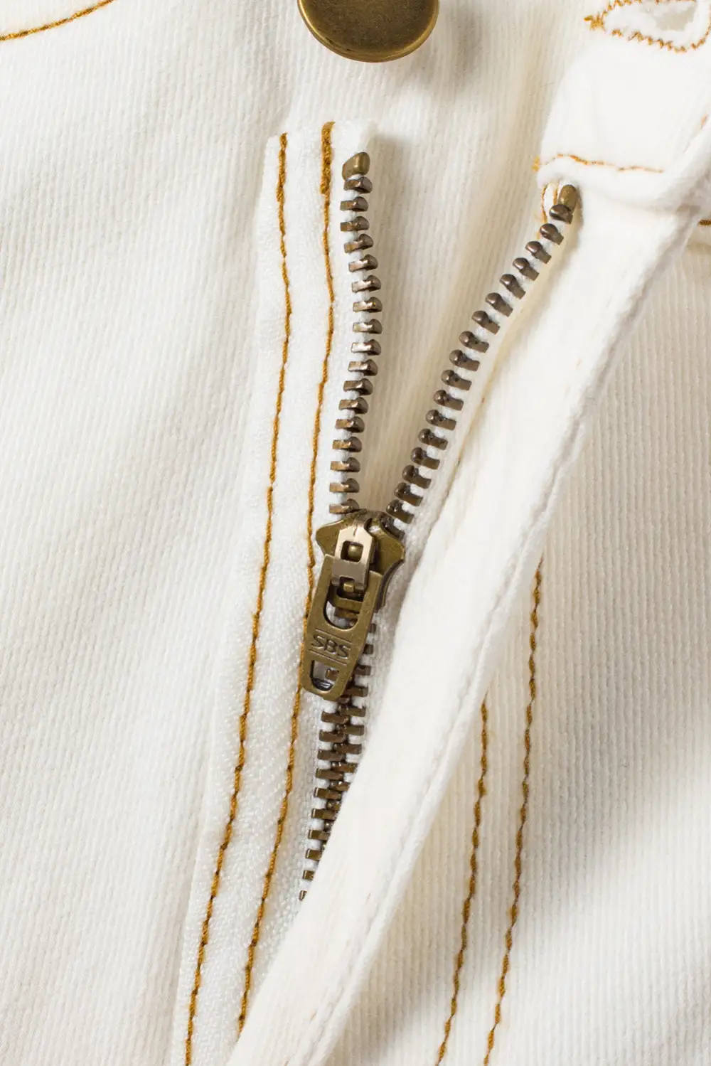 White Asymmetric Waist Design Stylish Denim