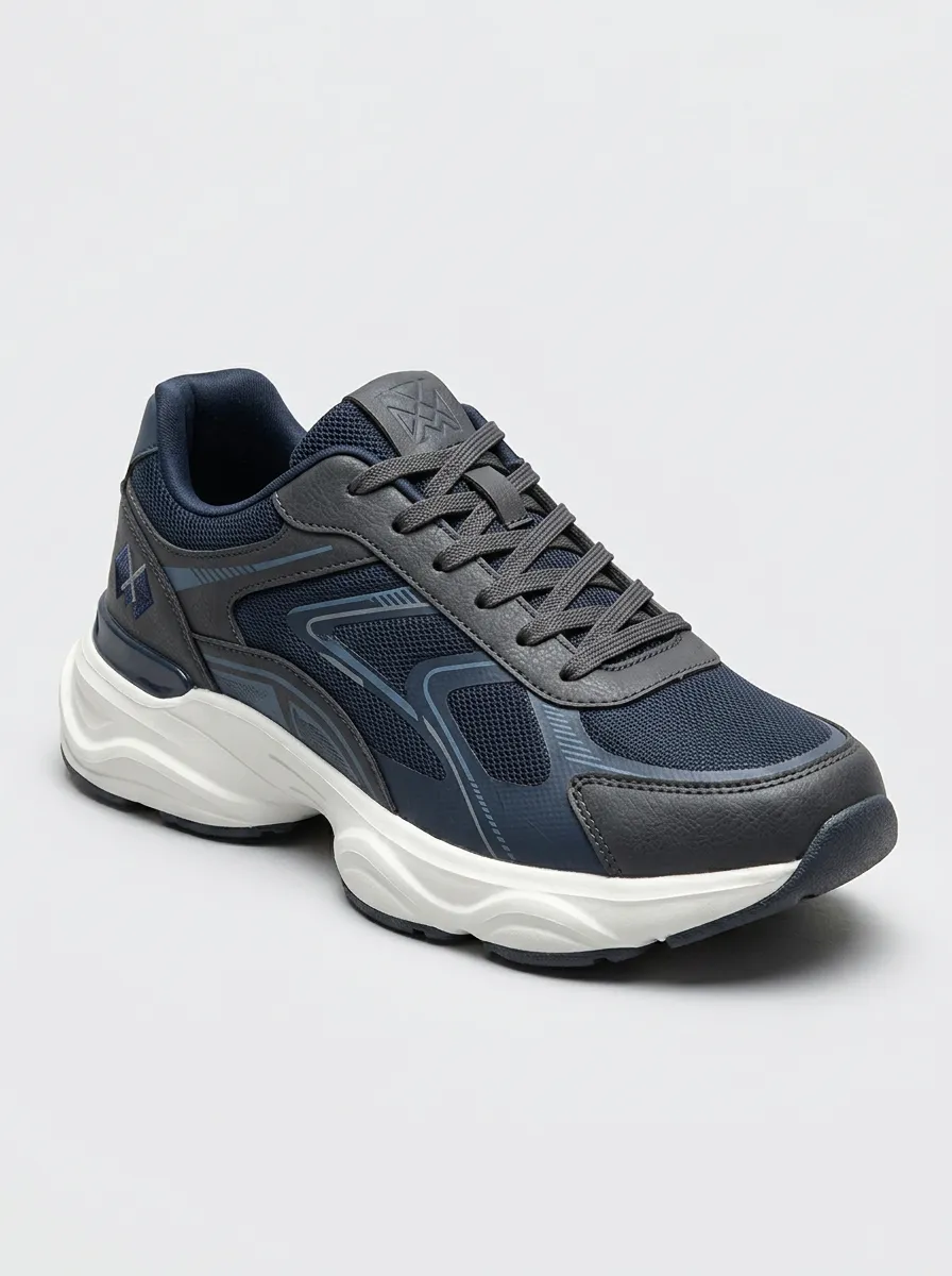 Men's Navy Sporty Navy Mesh Athletic Sneakers