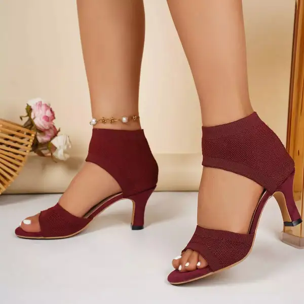 Open Toe Kitten Heels Sandals