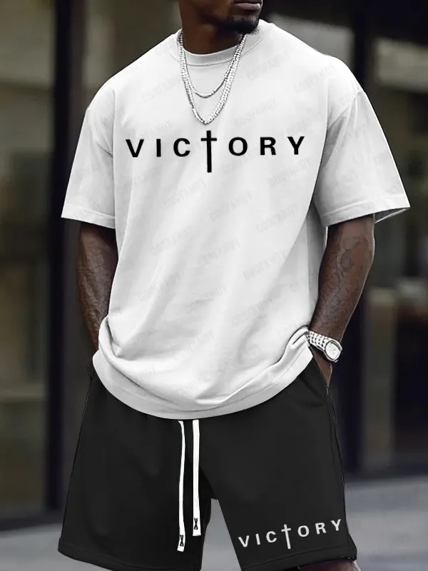 Casual Letter Graphic Printed Sports Set