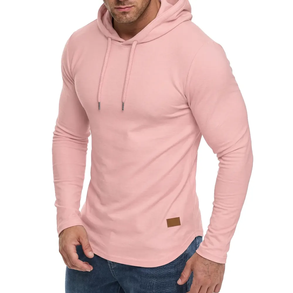 Men's Fashion Fleece-Lined Long-Sleeve Hooded Sweatshirt Pullover