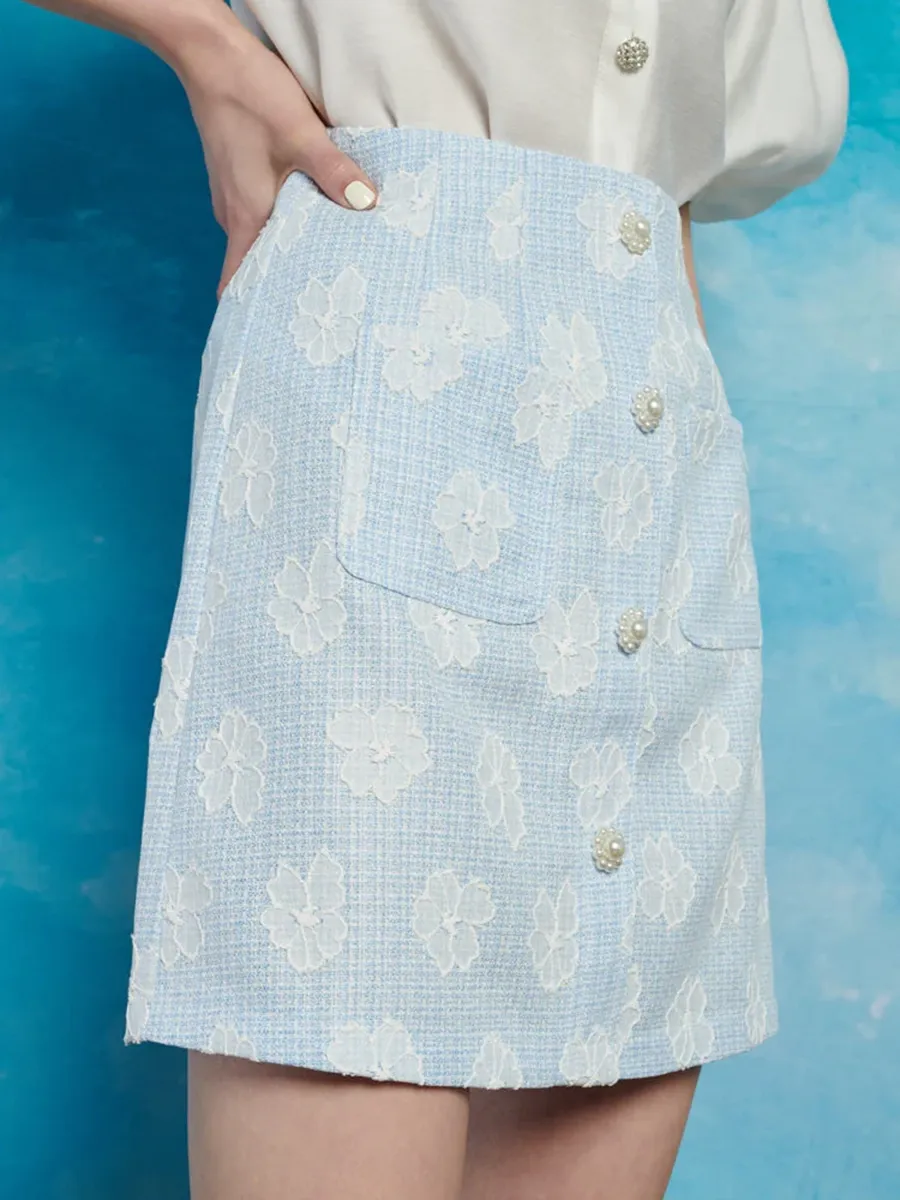 Casual Style Tweed Mini Skirt