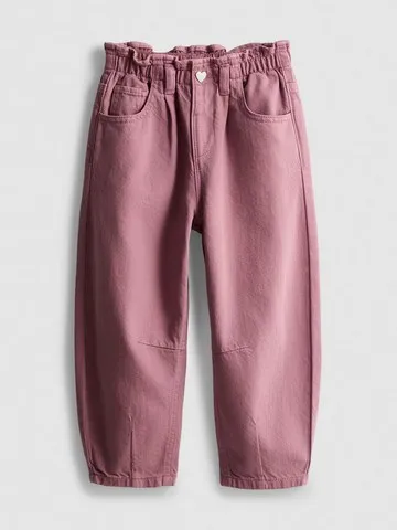 1-9yrs | Pure Cotton Paperbag Barrel Leg Jeans
