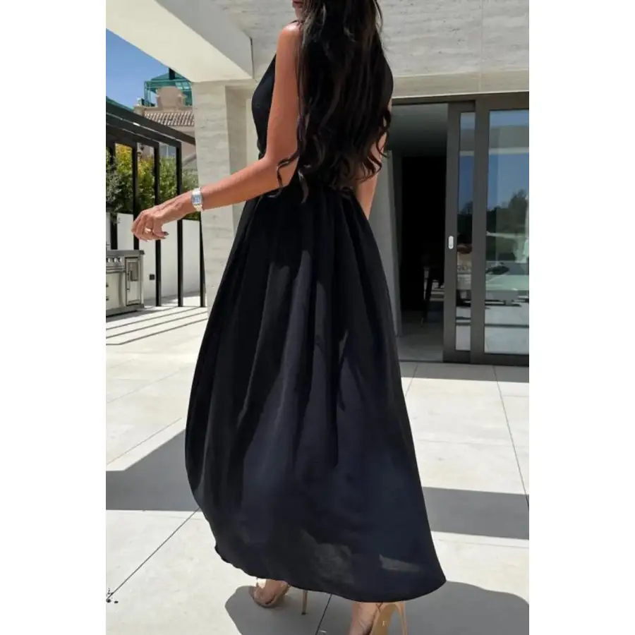 Surplice Sleeveless Slit Maxi Dress