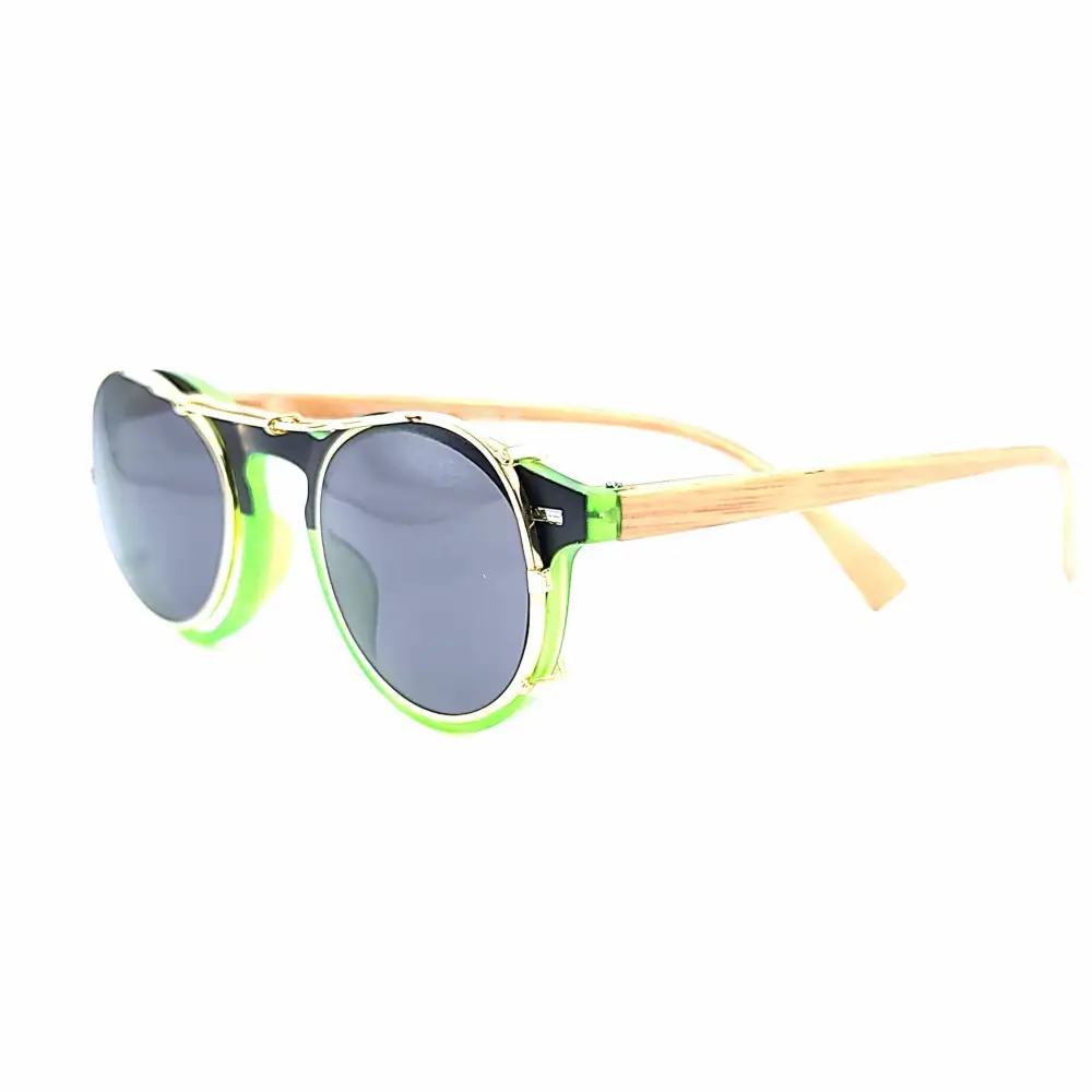 52mm Round Mirrored Clip-On Sunglasses