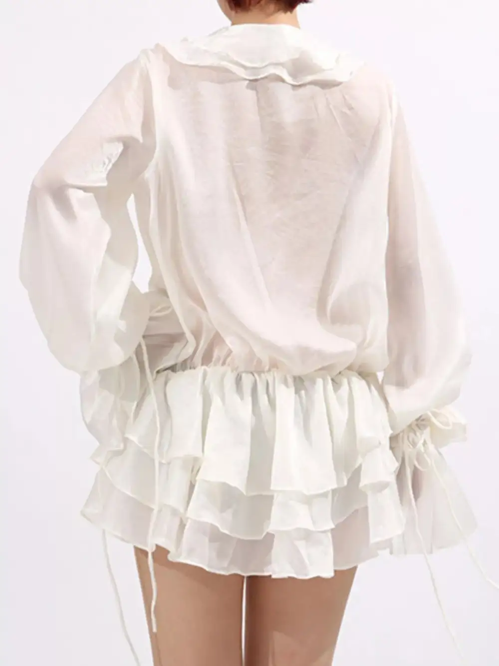 Floral Ruffle Long Sleeve Dress Casual