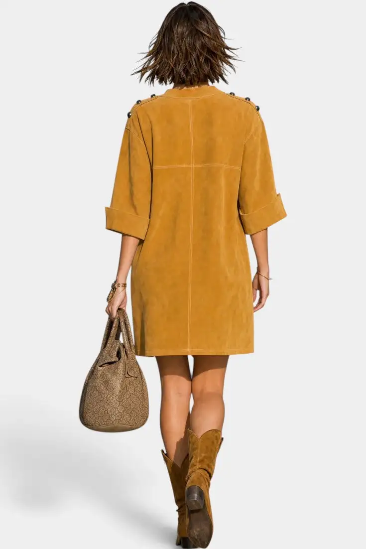 Suede-Look Mini Dress