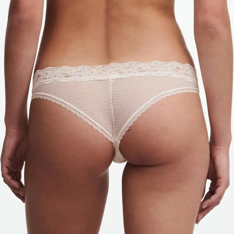 Women's Low Rise Seamless Floral Lace Mesh Tanga Panty
