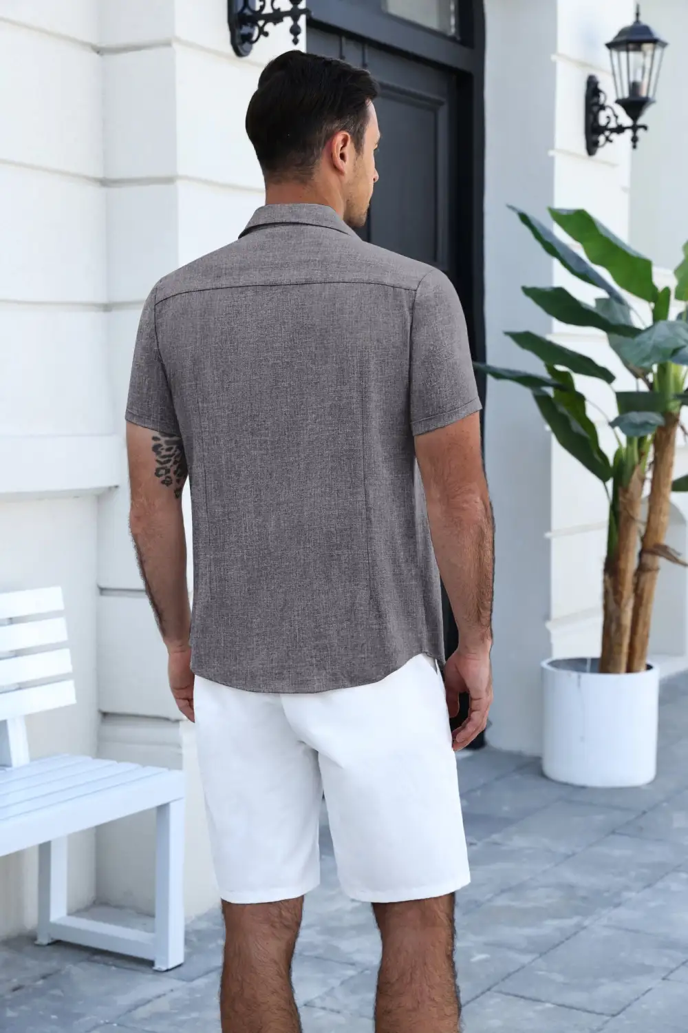 Timelss Contrast Placket Short Sleeve Shirt