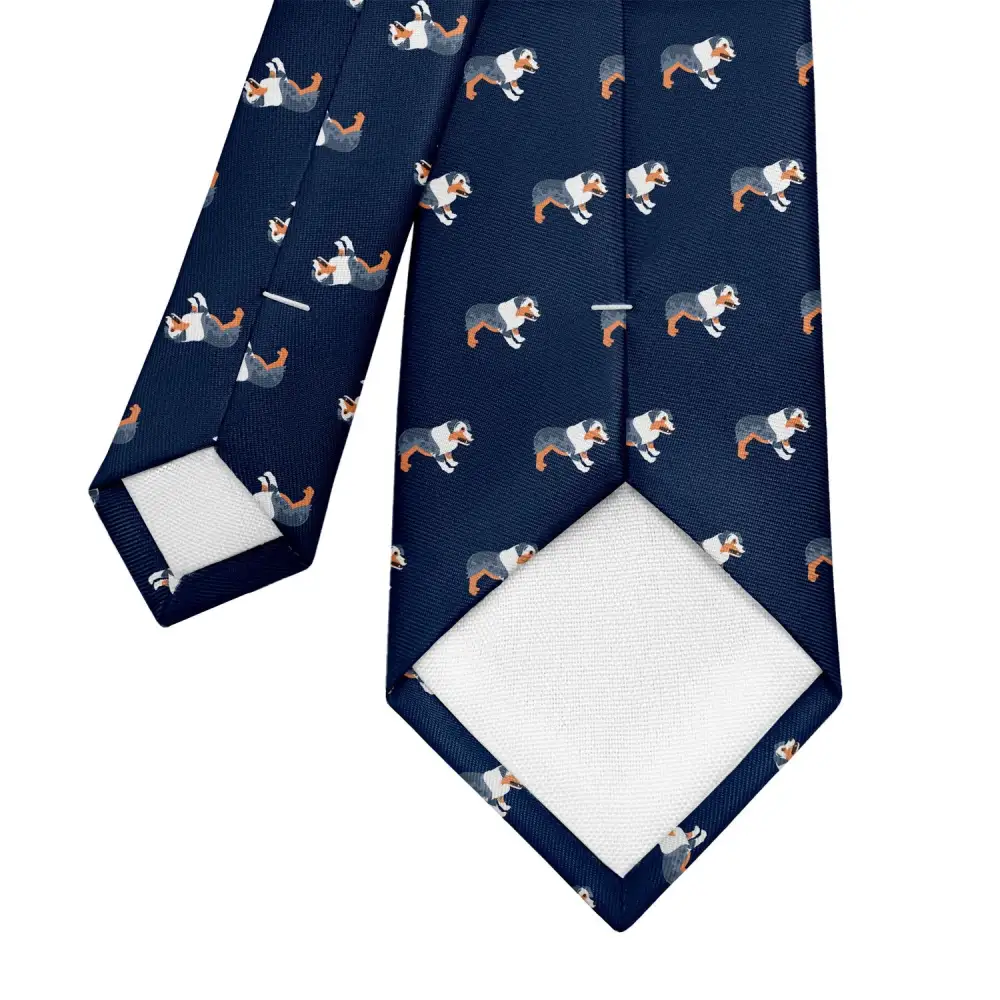 Refined Shepherd Dog Motif Necktie