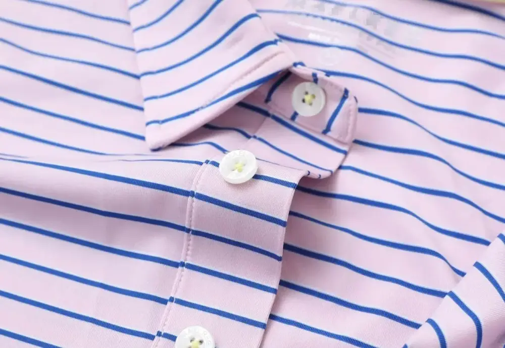 Men's Golf Striped Short Sleeve Polo Shirts Performance Comfortable Shirt