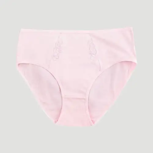 Embroidered Flower-Front Cotton Panty