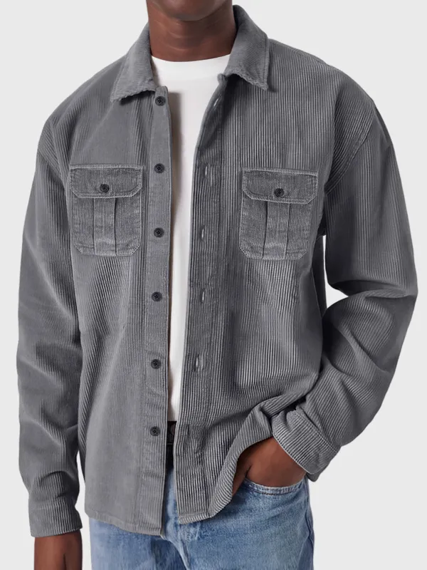 Structured Corduroy Double Pocket Shirt