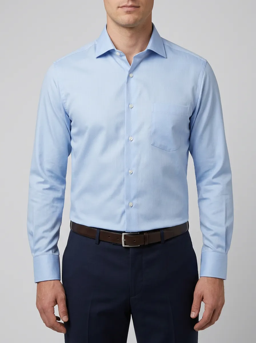 Men's Refined Long Sleeve Solid Dress Shirt