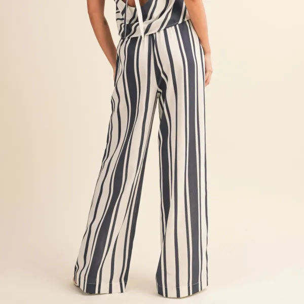 Striped Tube Top & Pants Set