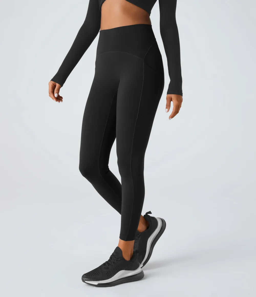 SpeedWave High Waisted Side Pocket Quick Dry 7/8 Running Leggings