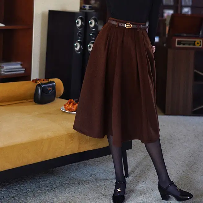 Smooth Daily Everyday Casual Polyester Skirt