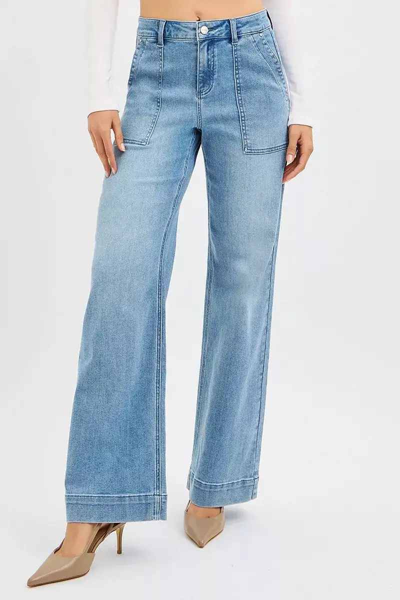 Modern High Rise Straight Leg Jeans