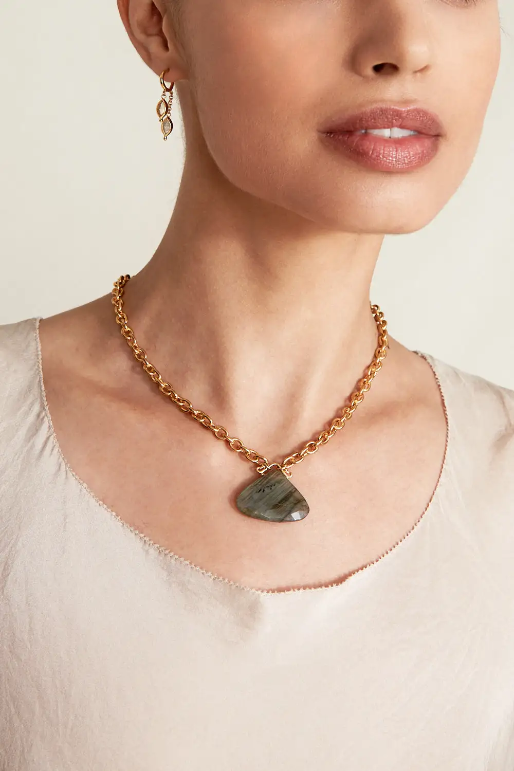 Sculpted Gemstone Statement Necklace