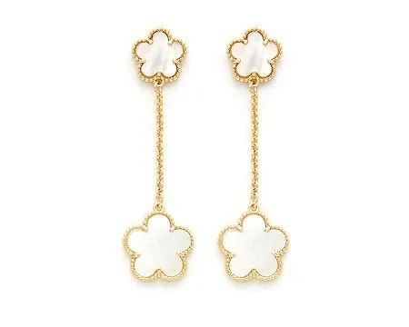 Flower Pearl Drop Earrings