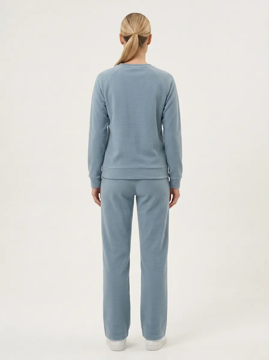 Women's Abstract Line Embroidered Sweatshirt Straight-Leg Set