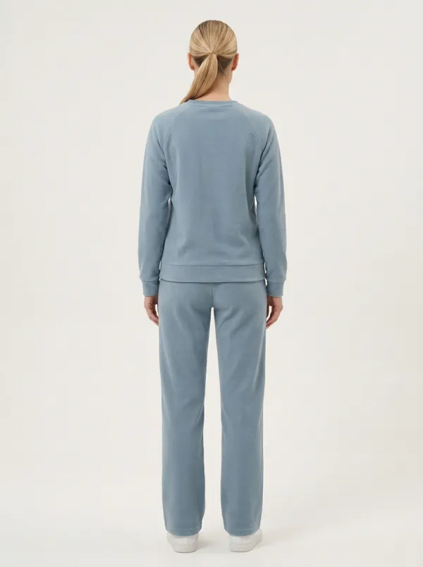 Women's Abstract Line Embroidered Sweatshirt Straight-Leg Set